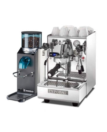 Expobar Brewtus IV Leva con Bomba Vibratoria y Doble Caldera + Rancilio Rocky SD